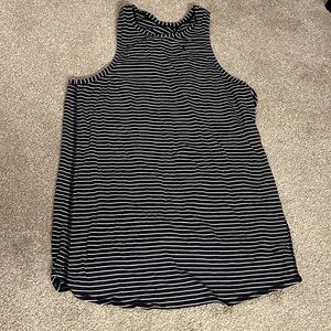 Lululemon charcoal blue and white striped top - open back - size 4